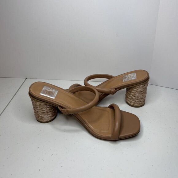 Dolce Vita Merrick Tan Vegan Leather Block Heel Platforms Womens Espadrille - Picture 6 of 9